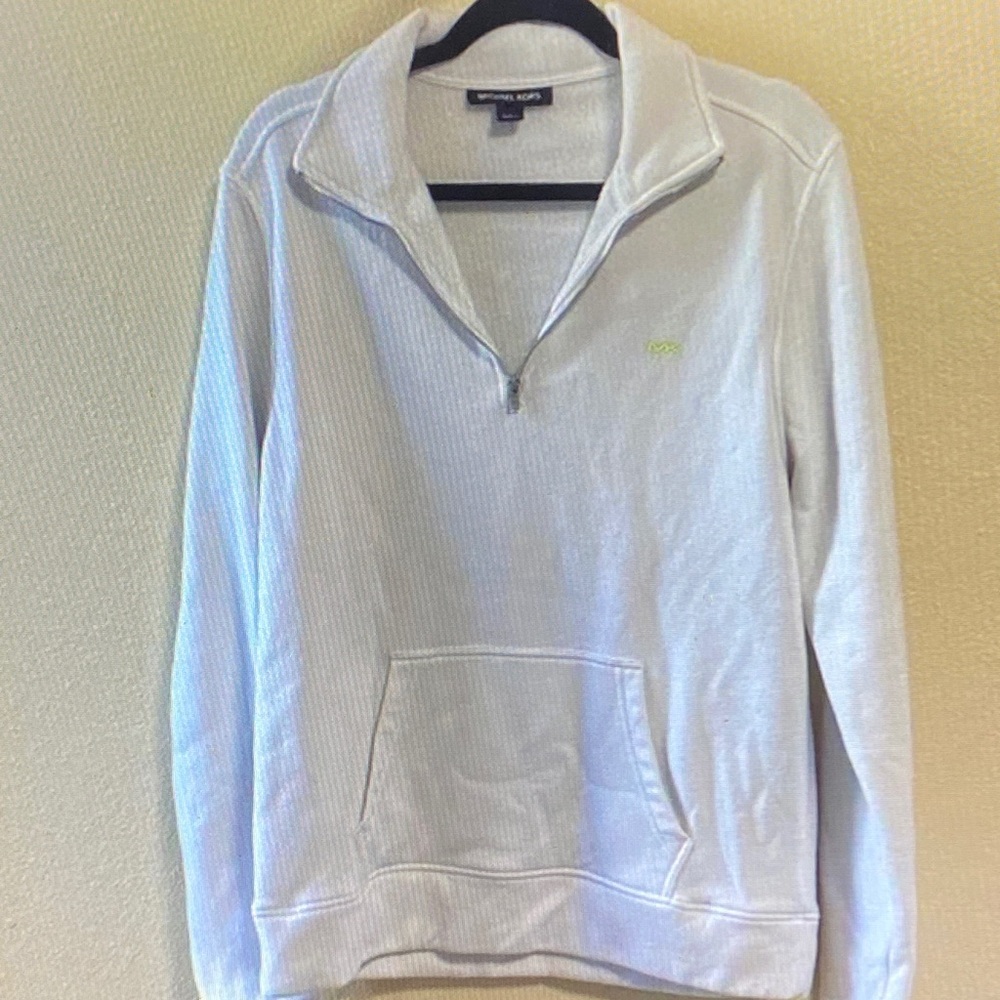 Michael Kors White Zip-Up Sweater